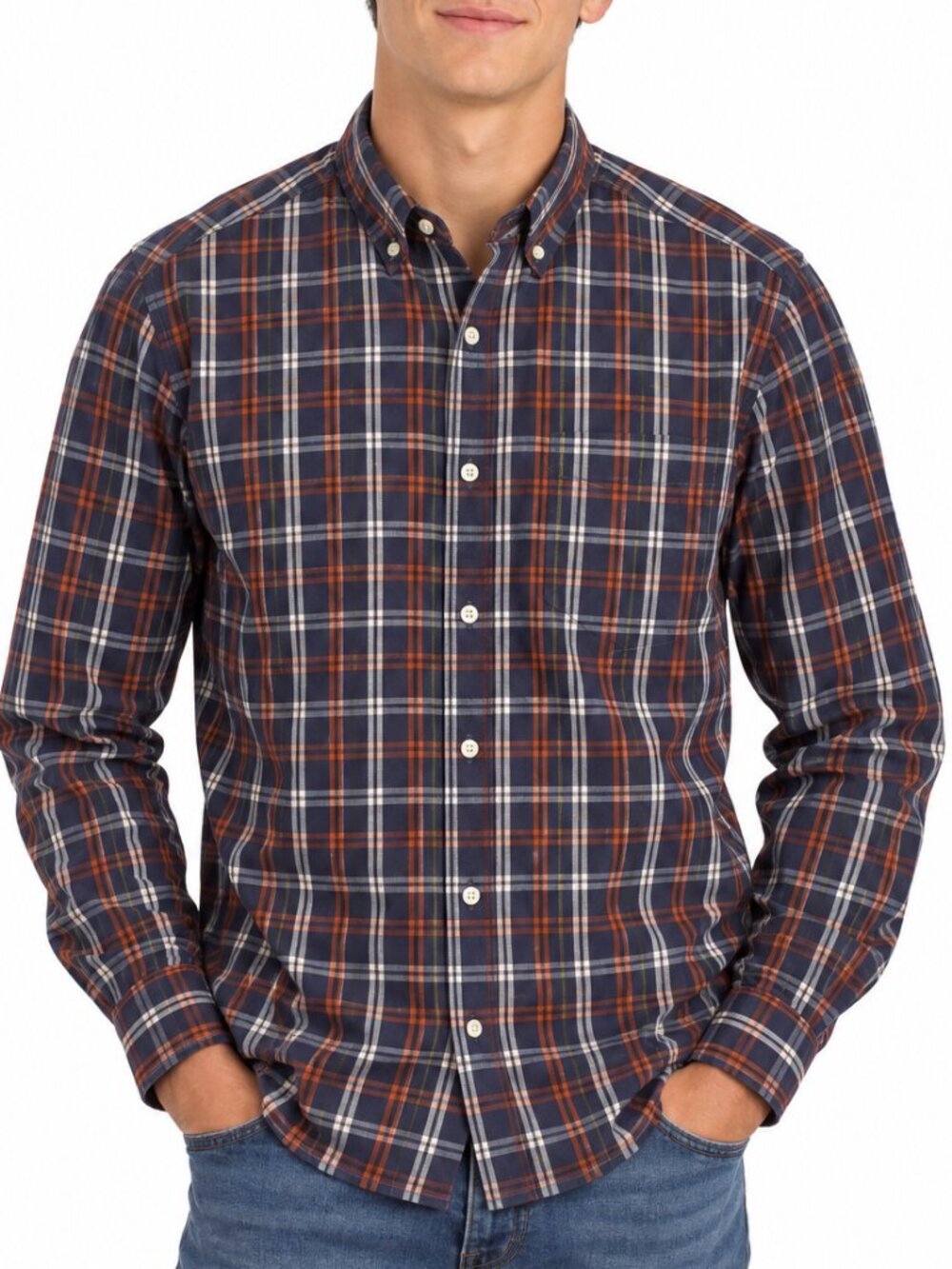 Haggar XL shirt Plaid Casual long sleeve Shirt